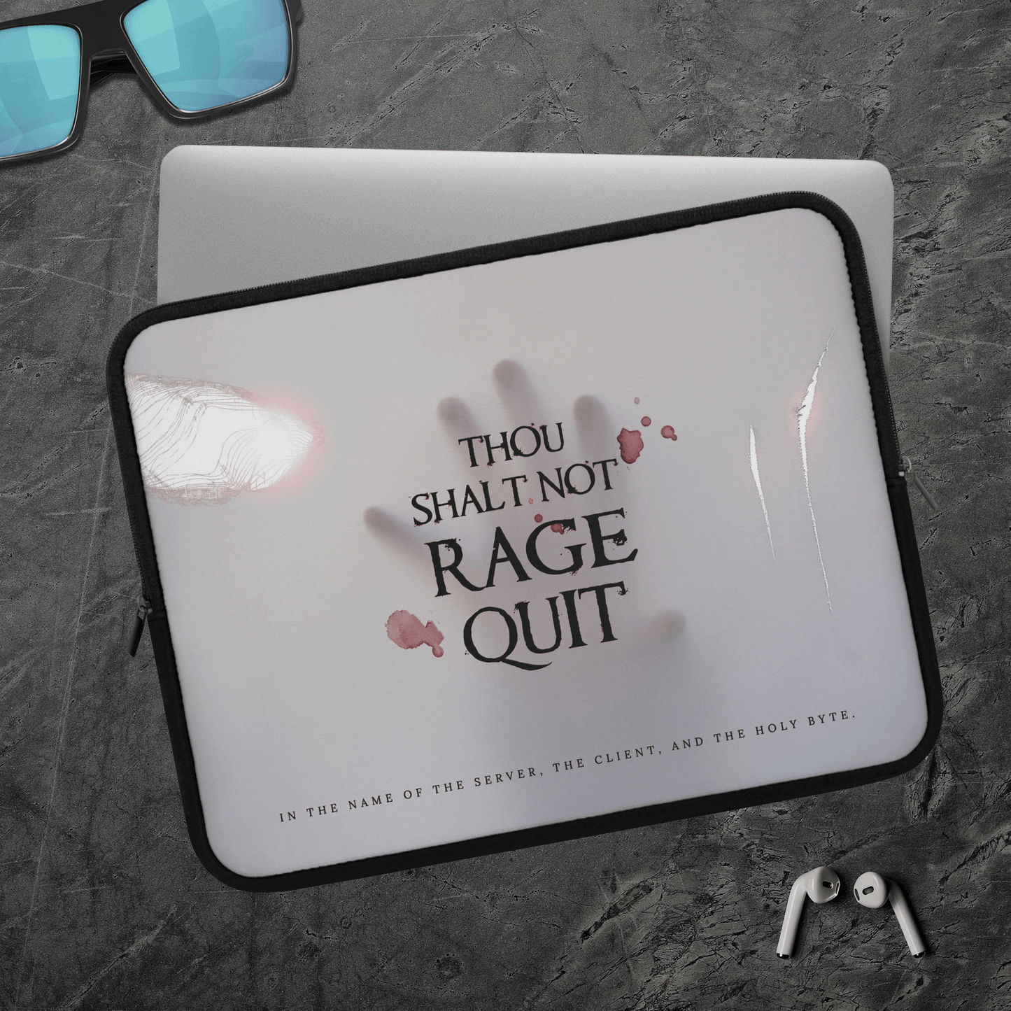 Thou Shalt Not Rage Quit - Laptop Sleeve