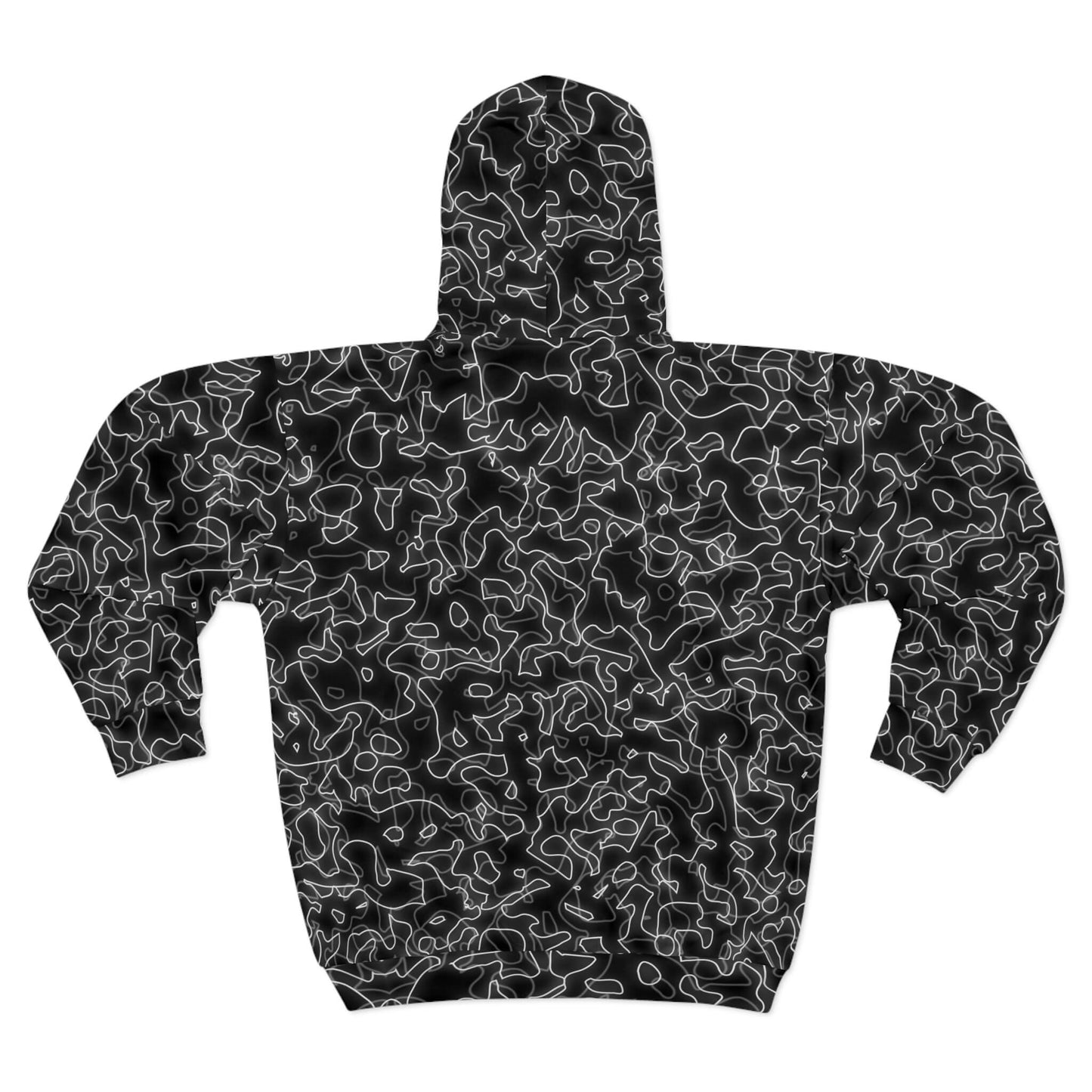 Glow With The Flow - Black & White Electric Hoodie (Zip-up)