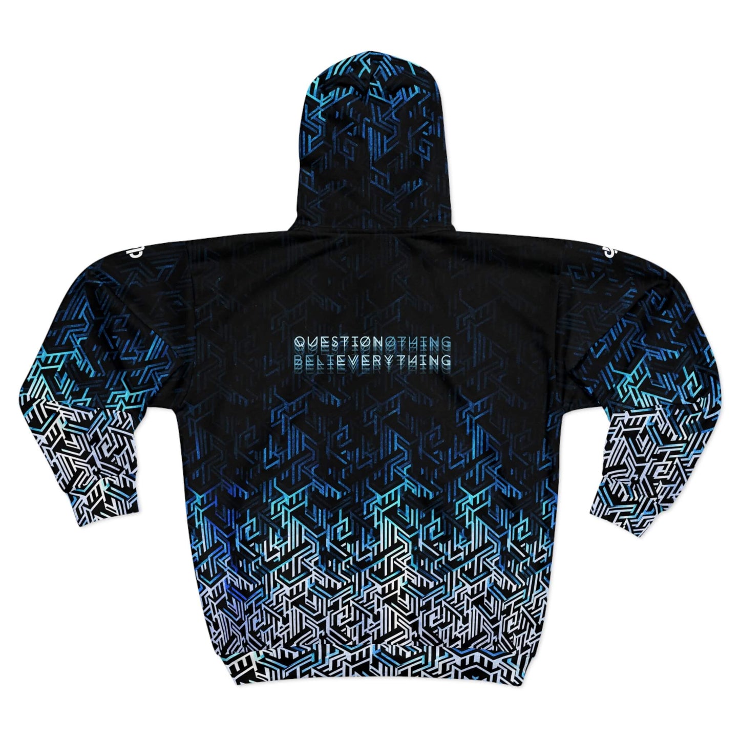 Question Everything - Blue Digital Camo Tech Hoodie (Zip-up)