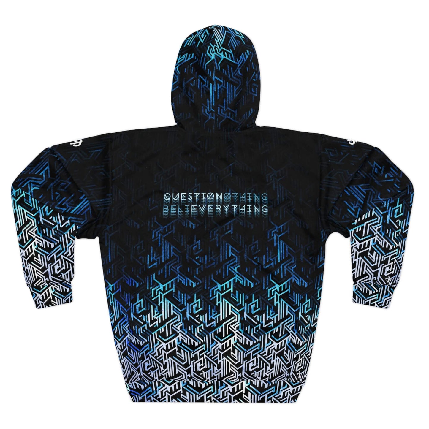 Question Everything - Blue Digital Camo Tech Hoodie (Pullover)