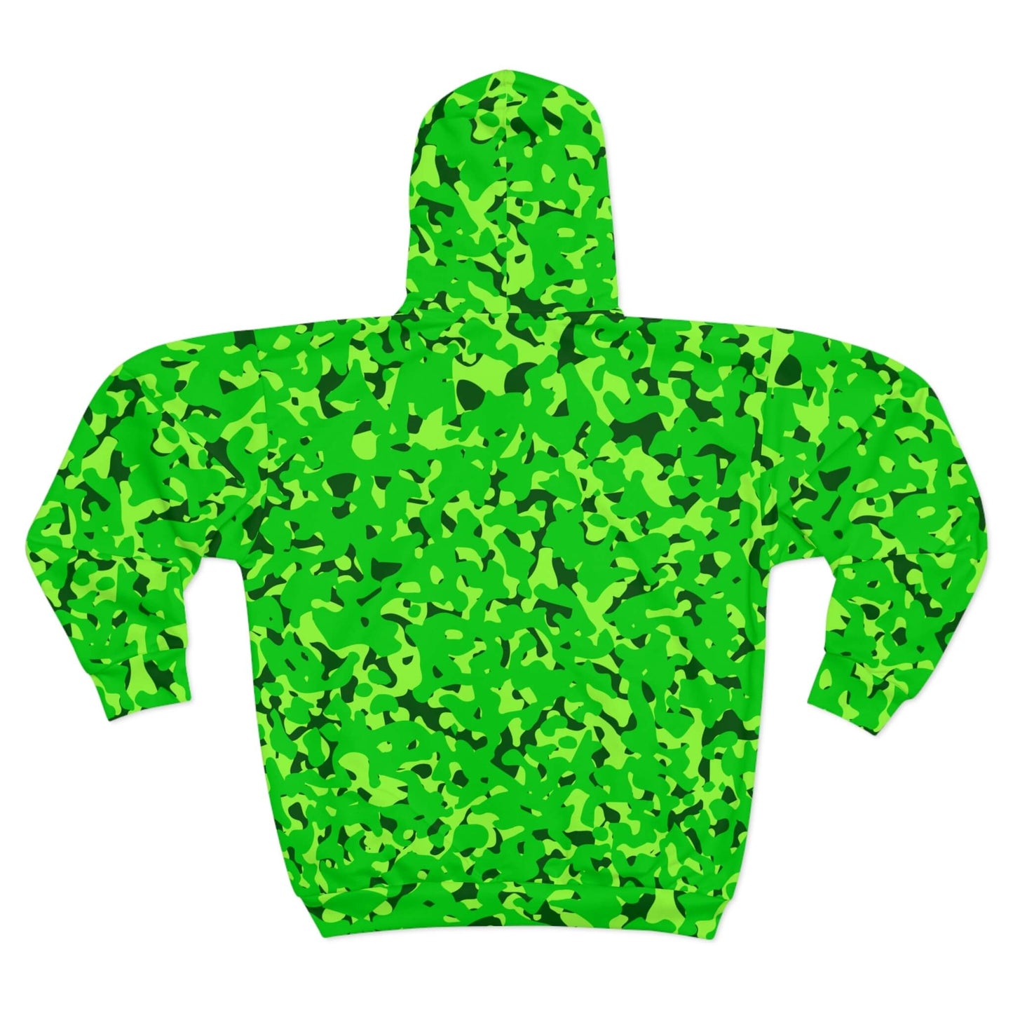 Out Of Sight - Green Neon Camo Hoodie (Zip-up)