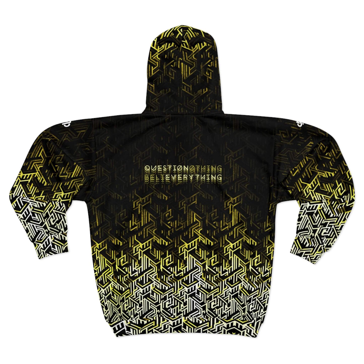 Question Everything - Yellow Digital Camo Tech Hoodie (Zip-up)