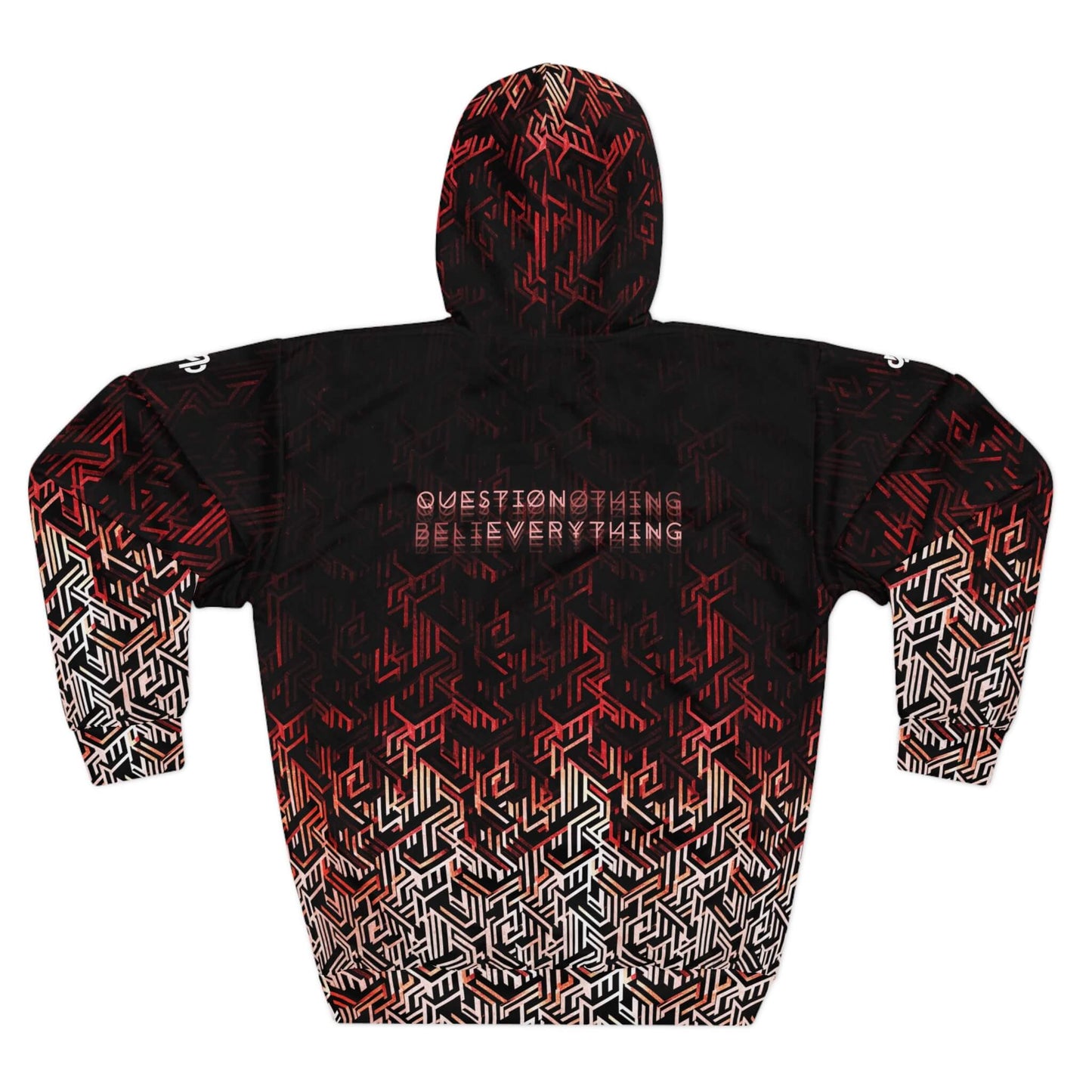 Question Everything - Red Digital Camo Tech Hoodie (Pullover)