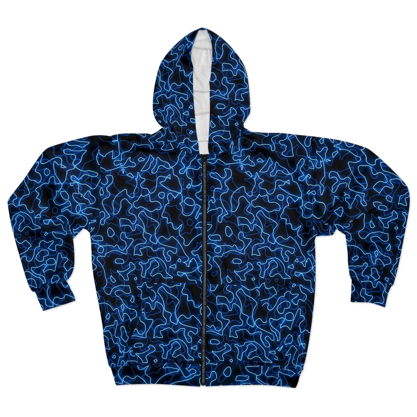 Glow With The Flow - Blue Electric Hoodie (Zip-up)
