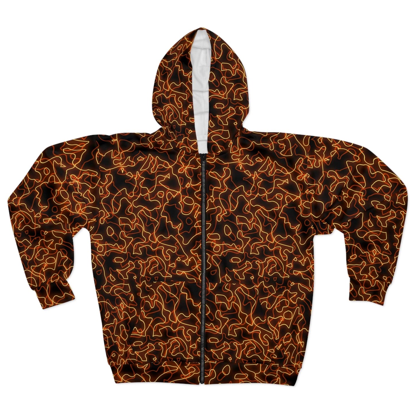 Glow With The Flow - Orange Electric Hoodie (Zip-up)