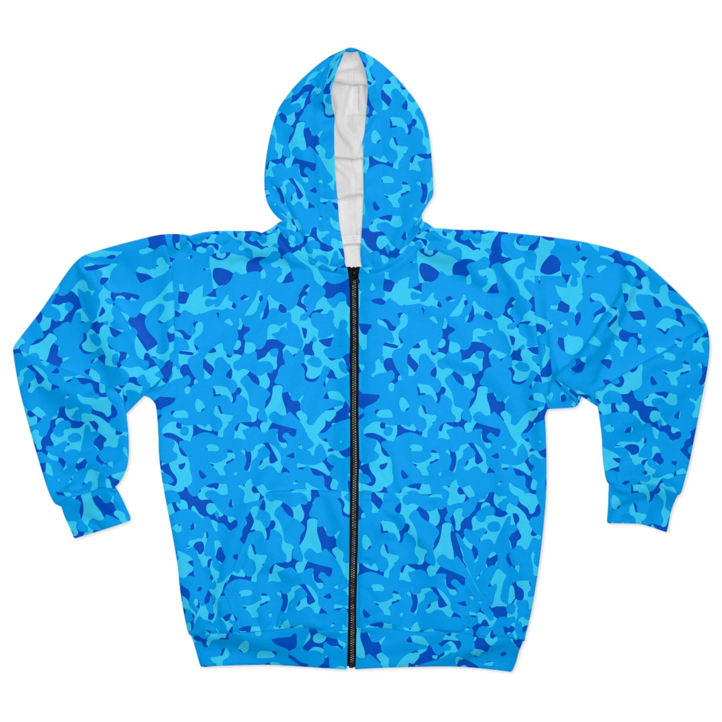 Out Of Sight - Blue Neon Camo Hoodie (Zip-up)