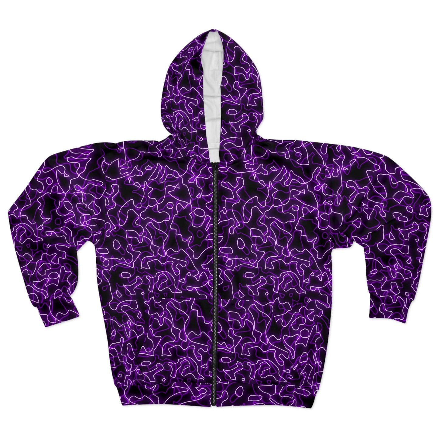 Glow With The Flow - Purple Electric Hoodie (Zip-up)