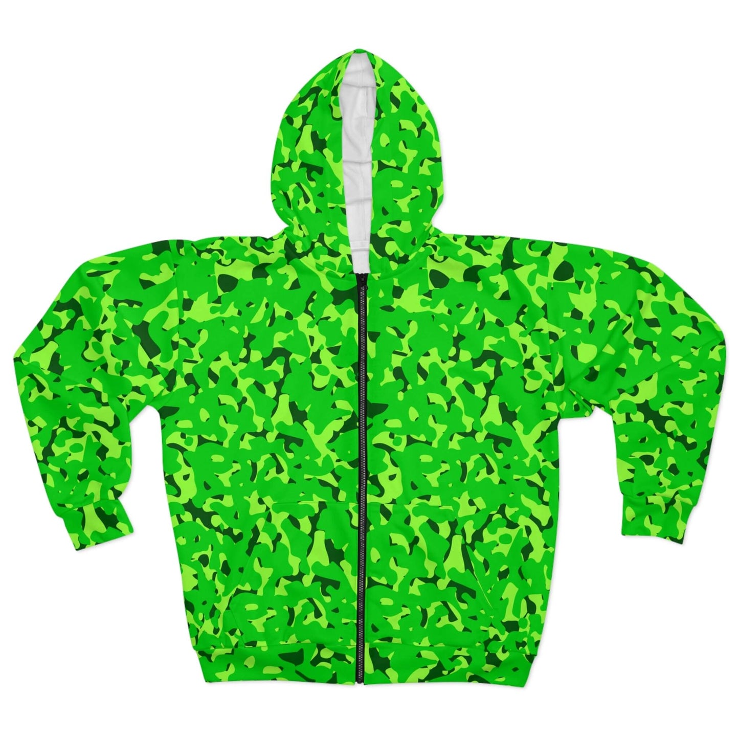 Out Of Sight - Green Neon Camo Hoodie (Zip-up)