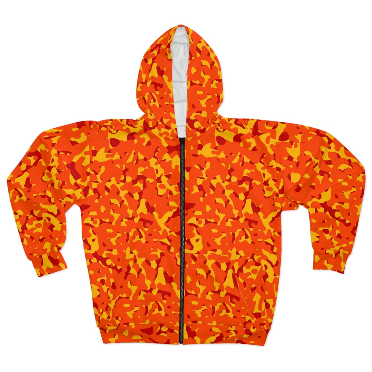 Out Of Sight - Orange Neon Camo Hoodie (Zip-up)