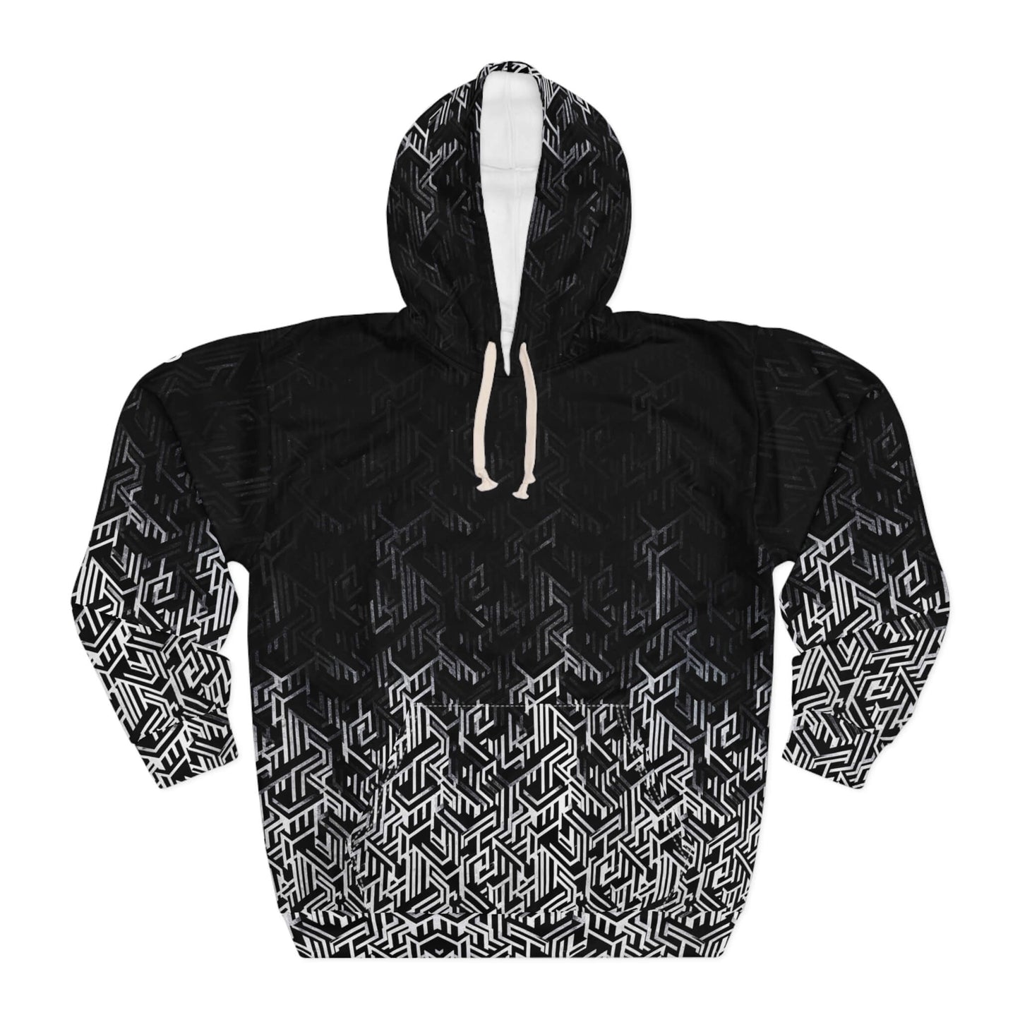 Question Everything - Black & White Digital Camo Tech Hoodie (Pullover)