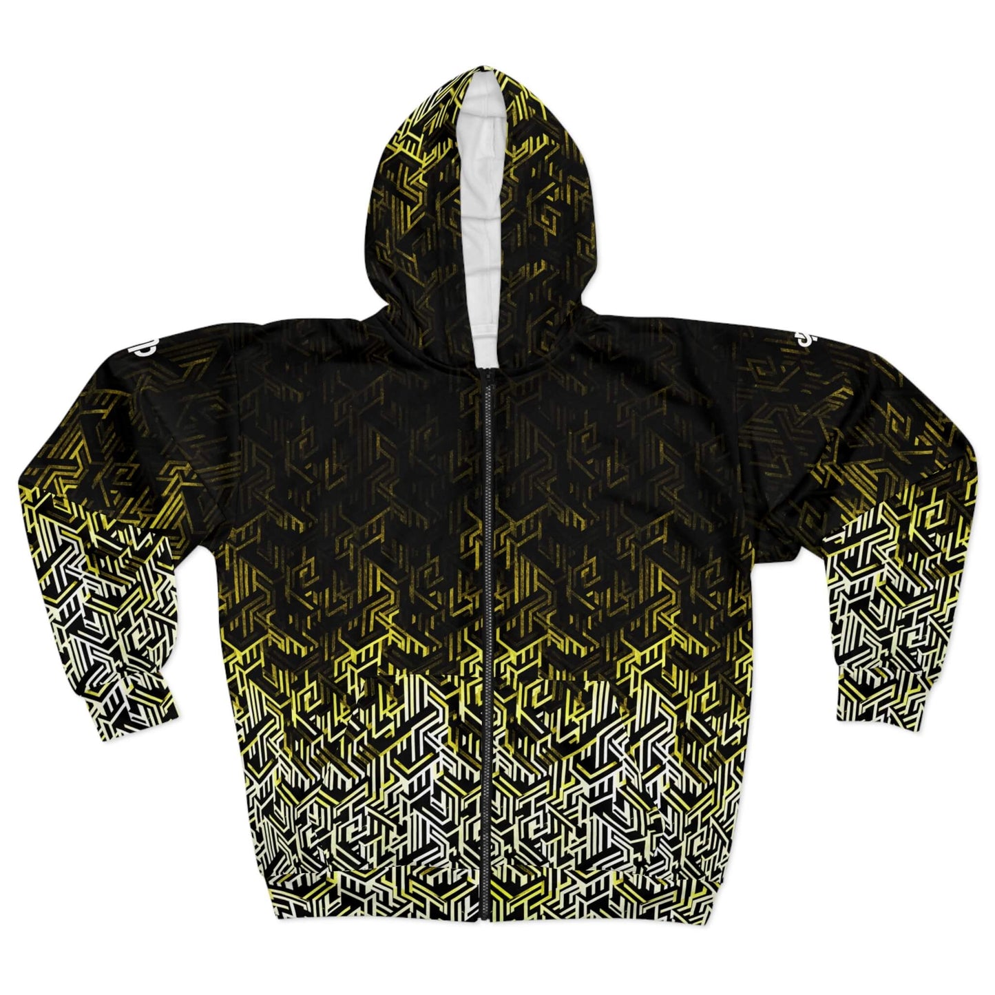 Question Everything - Yellow Digital Camo Tech Hoodie (Zip-up)