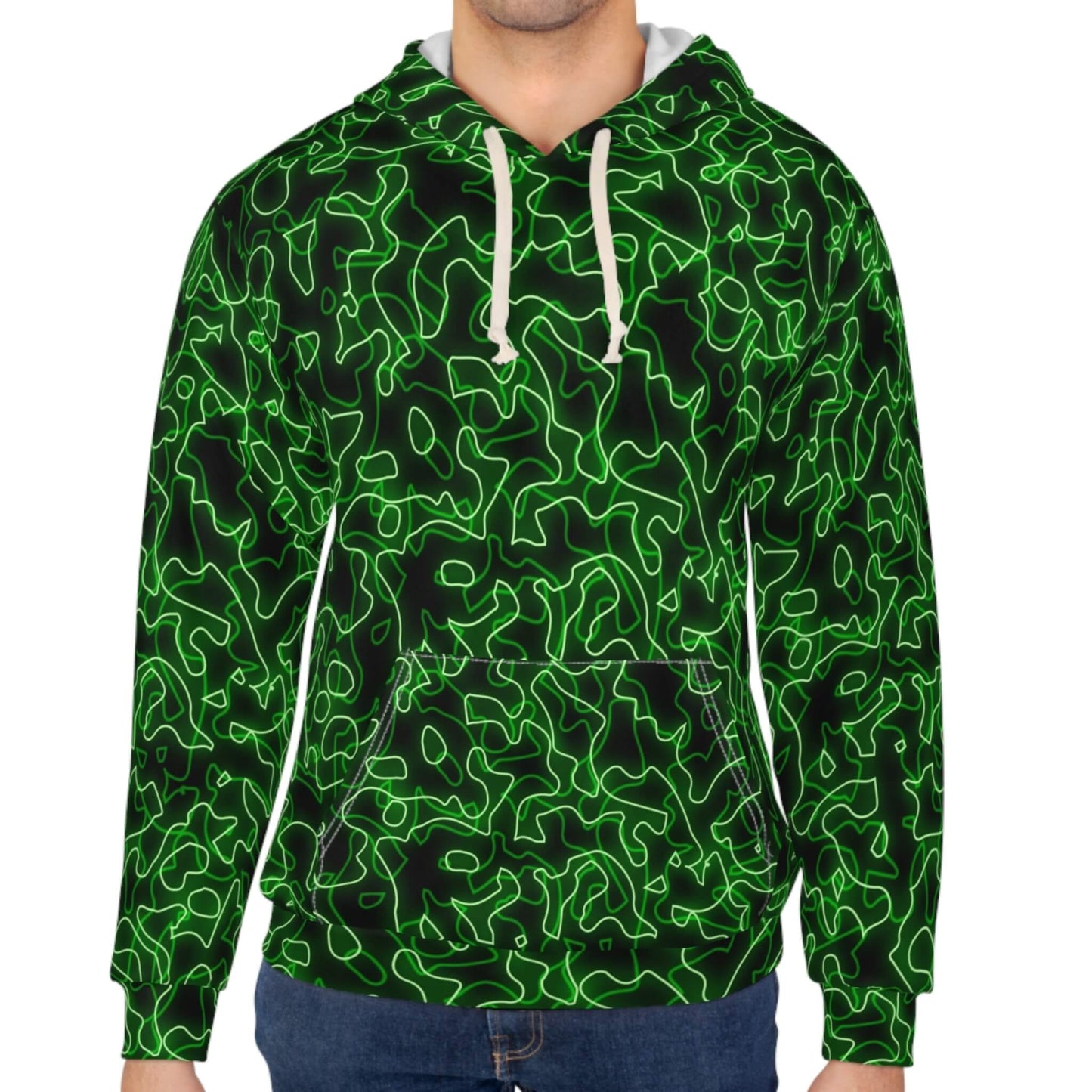 Glow With The Flow - Green Electric Hoodie (Pullover)