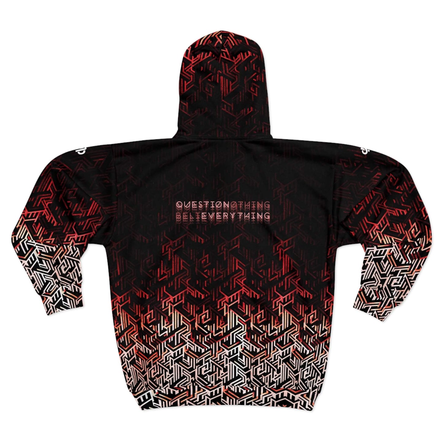 Question Everything - Red Digital Camo Tech Hoodie (Zip-up)