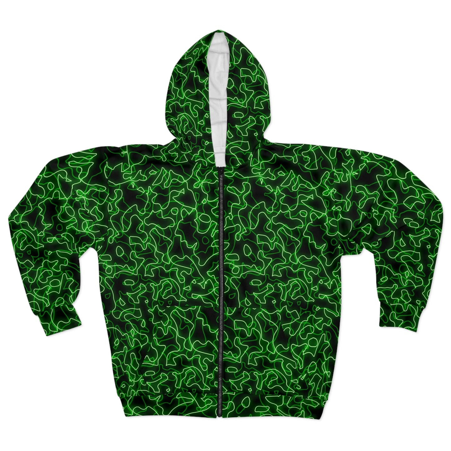 Glow With The Flow - Green Electric Hoodie (Zip-up)