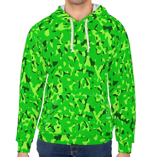 Out Of Sight - Green Neon Camo Hoodie (Pullover)