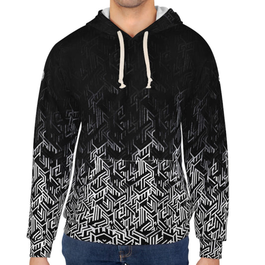 Question Everything - Black & White Digital Camo Tech Hoodie (Pullover)