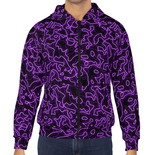Glow With The Flow - Purple Electric Hoodie (Zip-up)